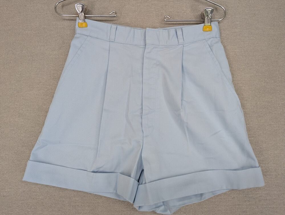 Vintage Cheryl Tiegs Cuffed Shorts Size 10 High Waisted USA Light Blue -0925F124